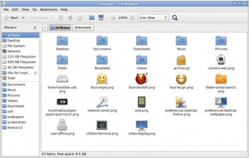 Fedora13 iconos 500x317 Fedora13 iconos