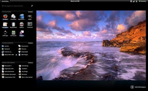 GNOME Shell 3.0 black