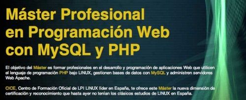 Máster profesional en programación web con MySQL y PHP