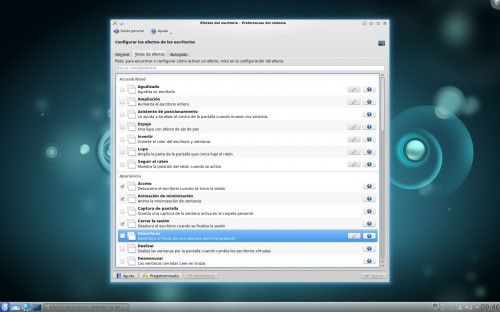 Efectos del escritorio