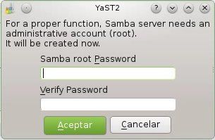 Contraseña root Samba openSUSE Yast