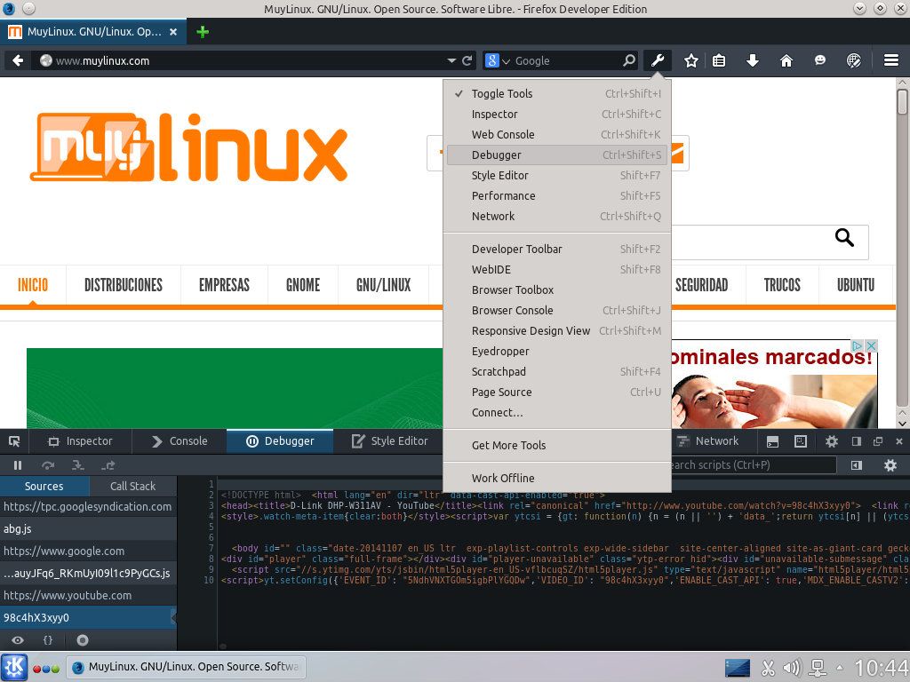 Cómo funcionan herramientas de depuracion Firefox Developer Edition