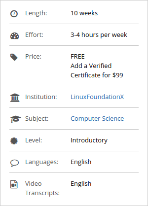 Ficha del curso de Cloud Computing de edX y The Linux Foundation