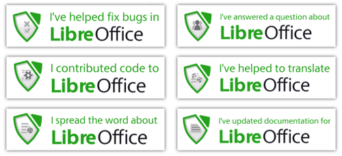 Insignias de reconocimiento de LibreOffice