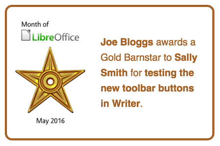 Banner de reconocimiento por contribución a LibreOffice