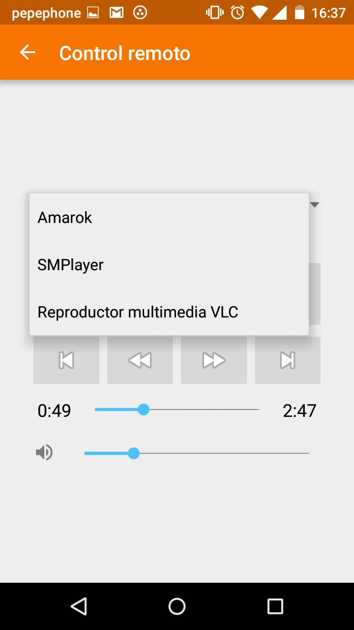 Posibilidades del Control remoto multimedia de KDE Connect