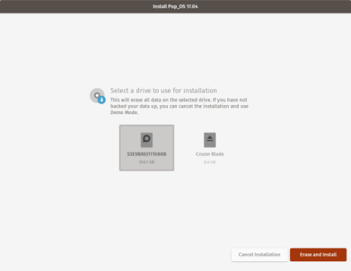 Instalador de Pop!_OS