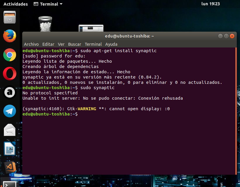 Synaptic no se inicia en Ubuntu 17.10 sobre Wayland