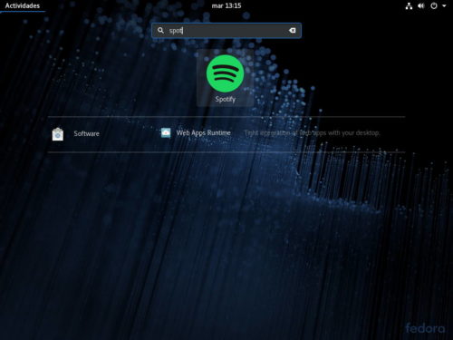 Spotify tras ser instalado mediante Flatpak en Fedora 28