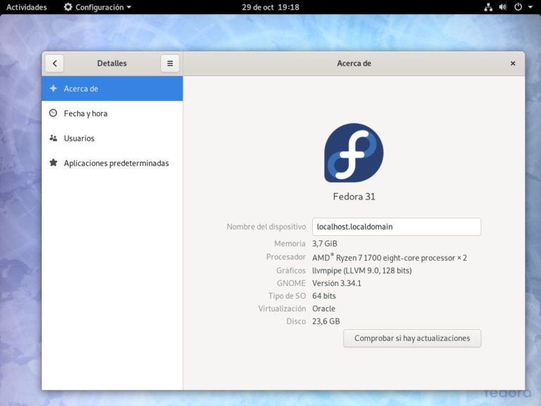 Fedora 31 Cinnamon, MATE, Workstation, Server, KDE Fedora-31-Workstation-768x576