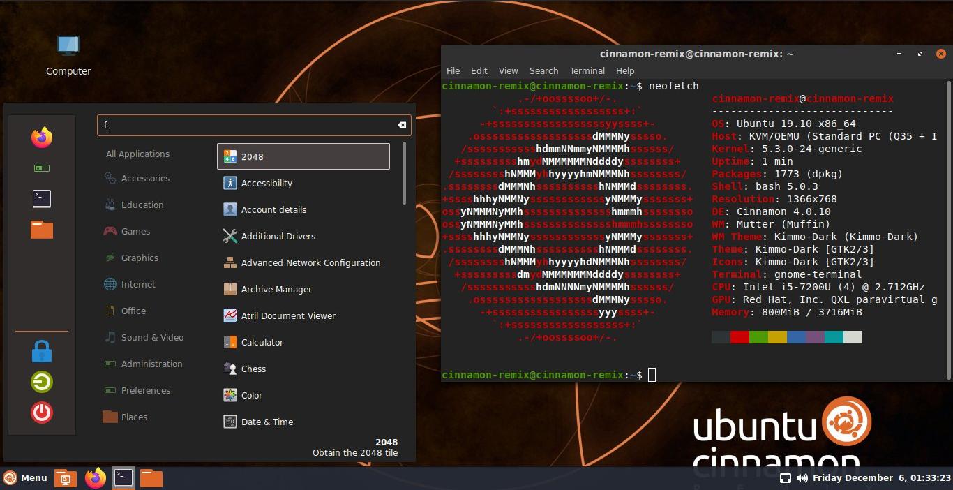 Ubuntu Cinnamon Remix 19.10