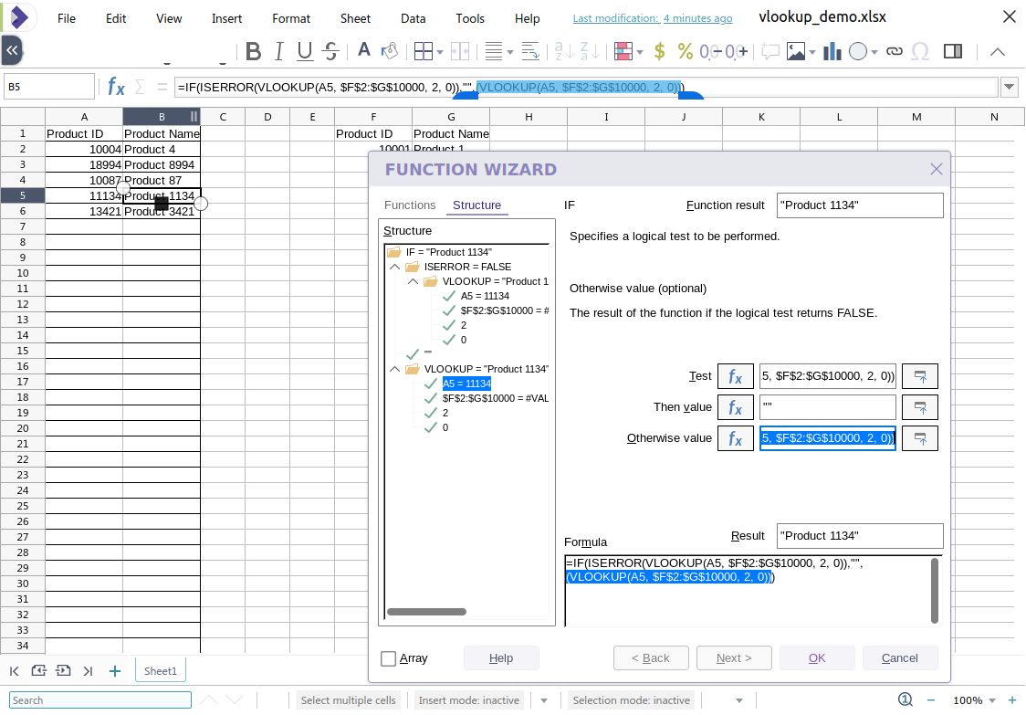 Asistente para fórmulas en las hojas de cálculo (Calc) en Collabora Online 4.2