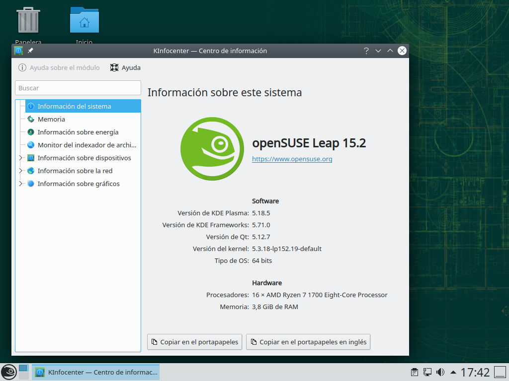 openSUSE Leap 15.2 con KDE Plasma 5
