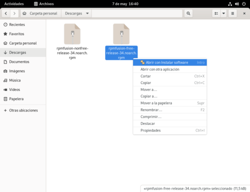 Instalando RPMFusion con GNOME Software en Fedora 34 Workstation