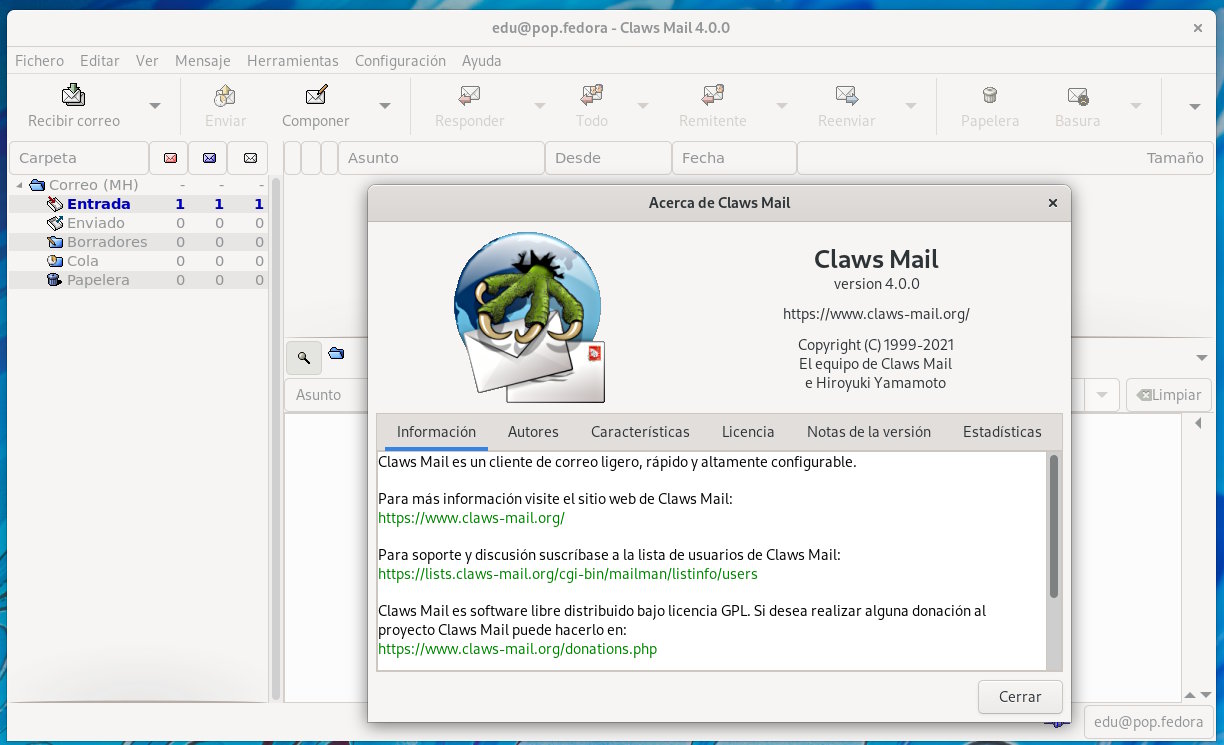 Cliente de correo electronico Claws Mail