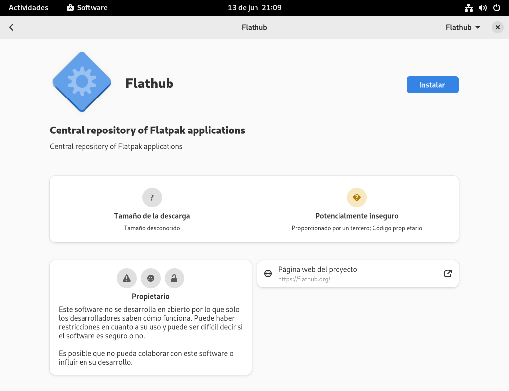 Configurar el repositorio de Flathub para Fedora 36 Workstation
