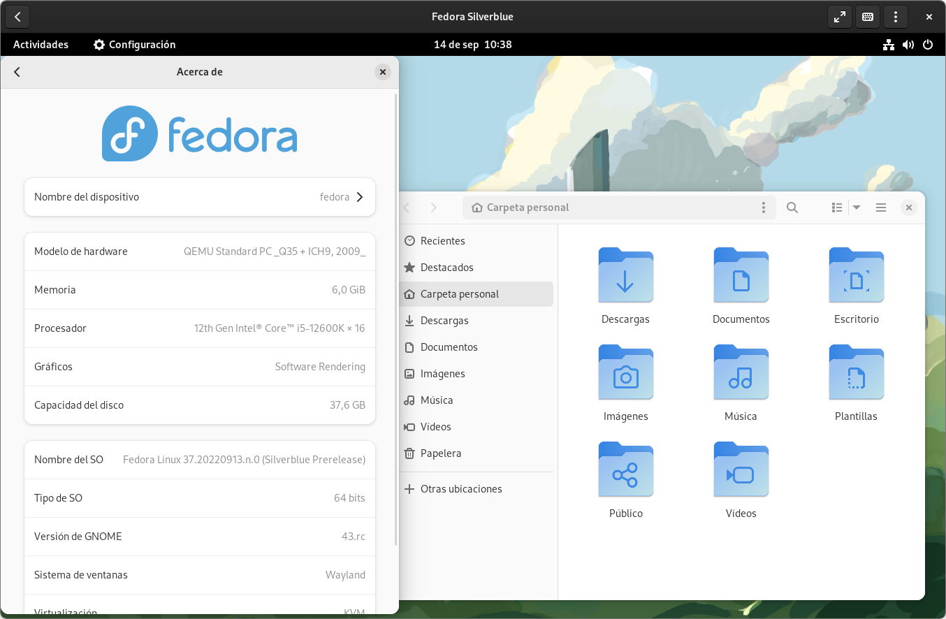 Versión beta de Fedora 37 Silverblue