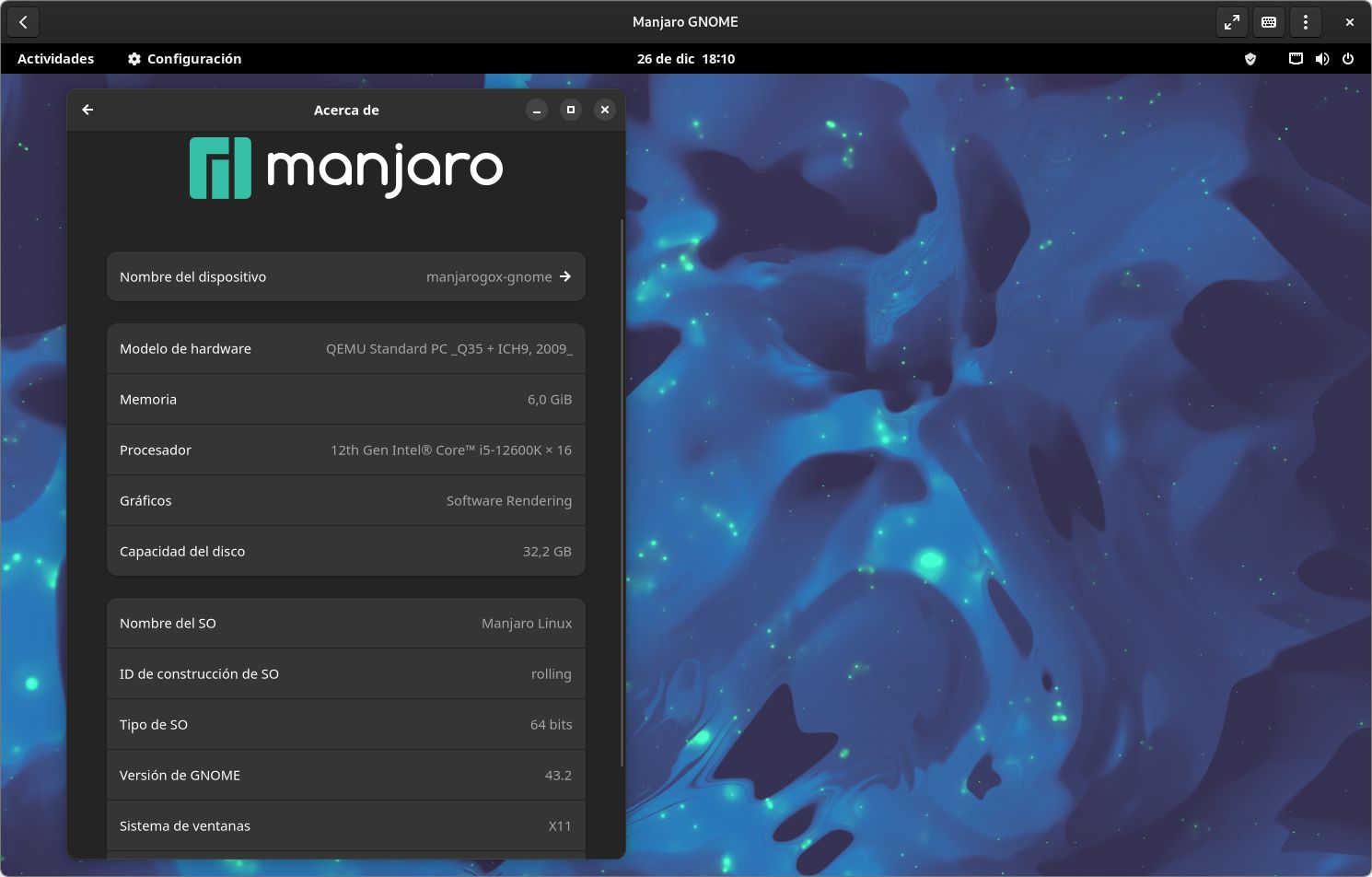 Manjaro 22.0 con GNOME 43