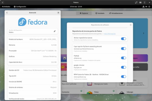 Fedora 38 Beta llega con GNOME 44 y rpm-ostree en Discover