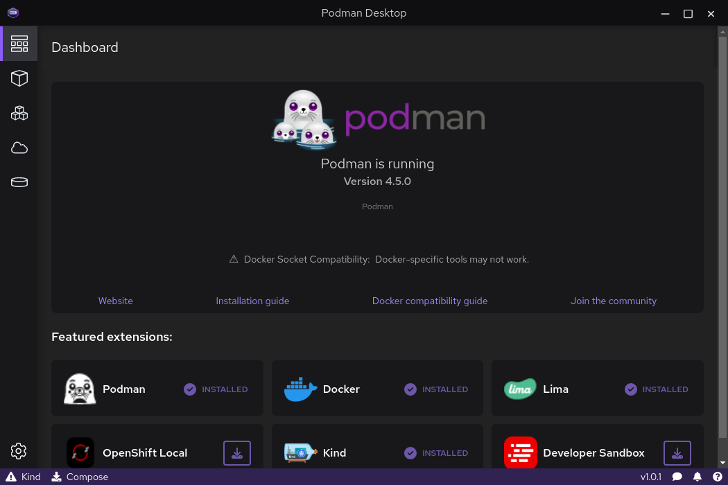 Podman Desktop 1.0.1