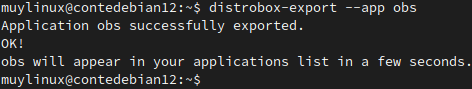 Exportar una aplicación en Distrobox