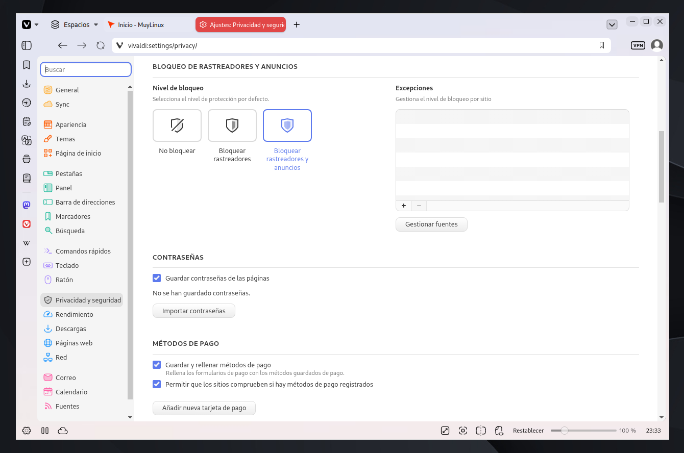 Los mejores filtros para el bloqueador de Vivaldi