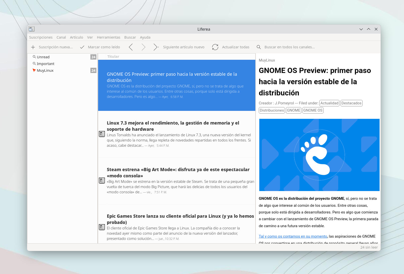 Los mejores lectores de noticias RSS para Linux