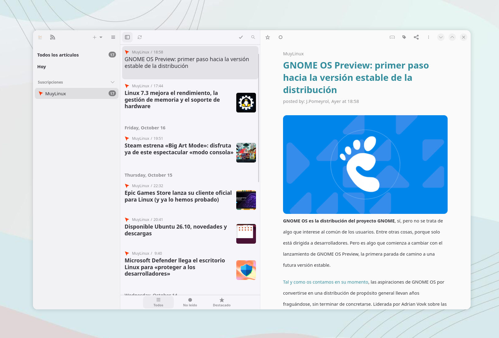 Los mejores lectores de noticias RSS para Linux