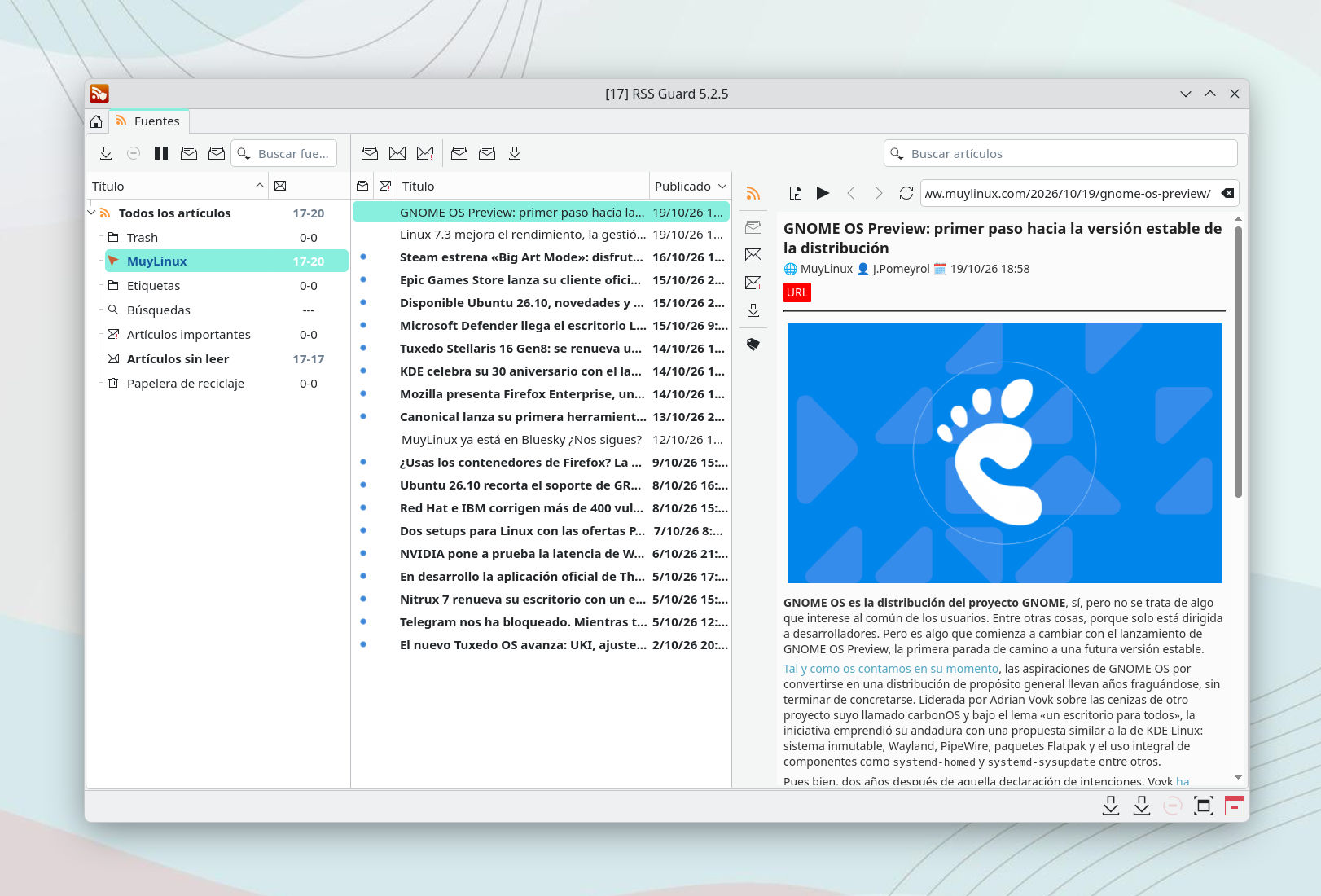 Los mejores lectores de noticias RSS para Linux
