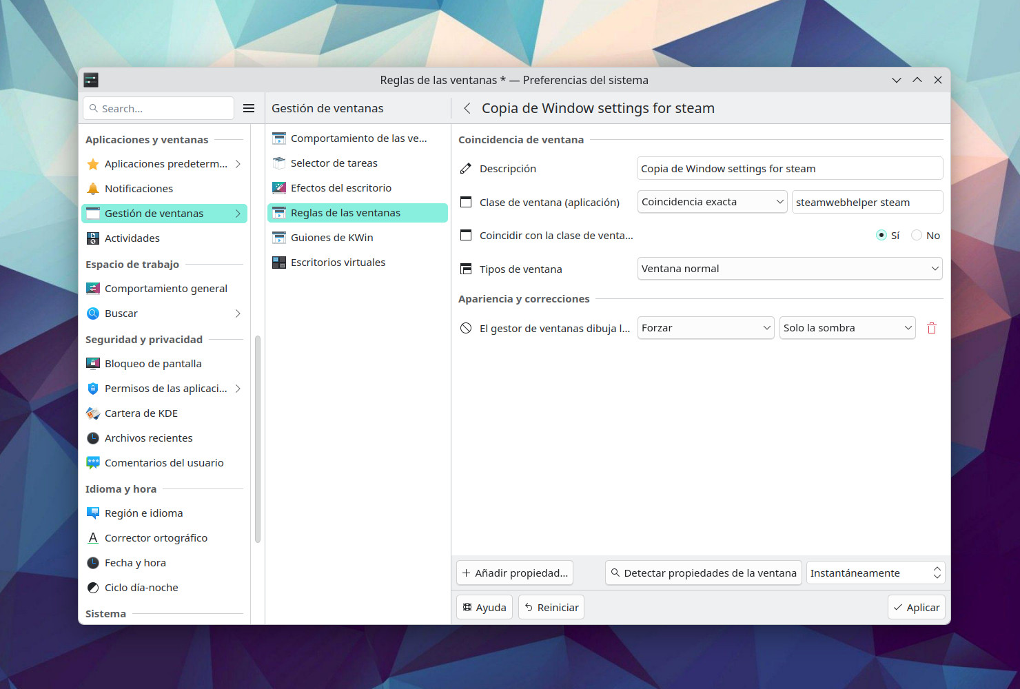 KDE Plasma: esquinas redondeadas, contornos y sombras